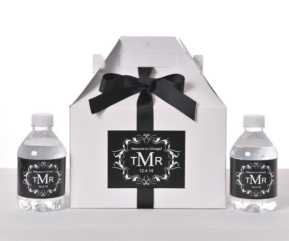 Gable Wedding Box Set of 24 - Wedding Favor Box / Welcome Box Labels Il_570xn