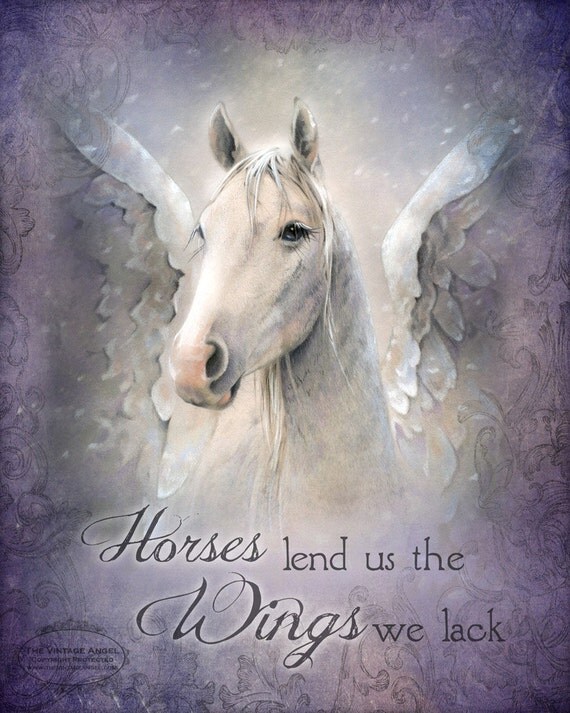 Items similar to HORSES lend us WINGS inspirational pegasus, winged