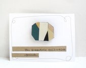 Minimal leather brooch, upcycled leather, geometric brooch, OOAK brooch - gwaen Minimal leather brooch, upcycled leather, geometric brooch, OOAK brooch - gwaen