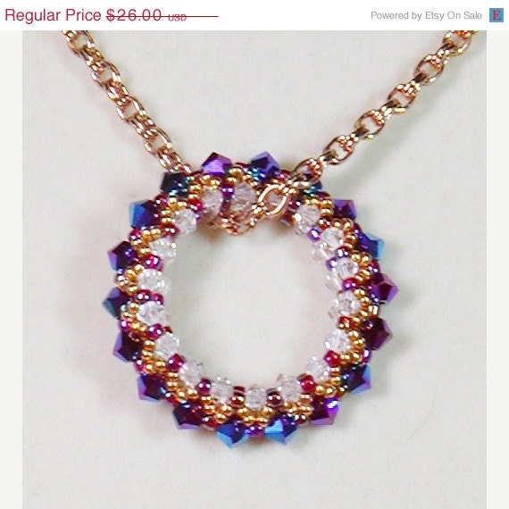 Bead Weaving Pendant Necklace Circle of Life by joellenflaherty