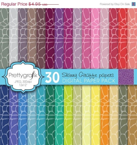 40% OFF SALE giraffe animal print digital paper, commercial use, scrapbook papers, background - PS596 Il_570xn