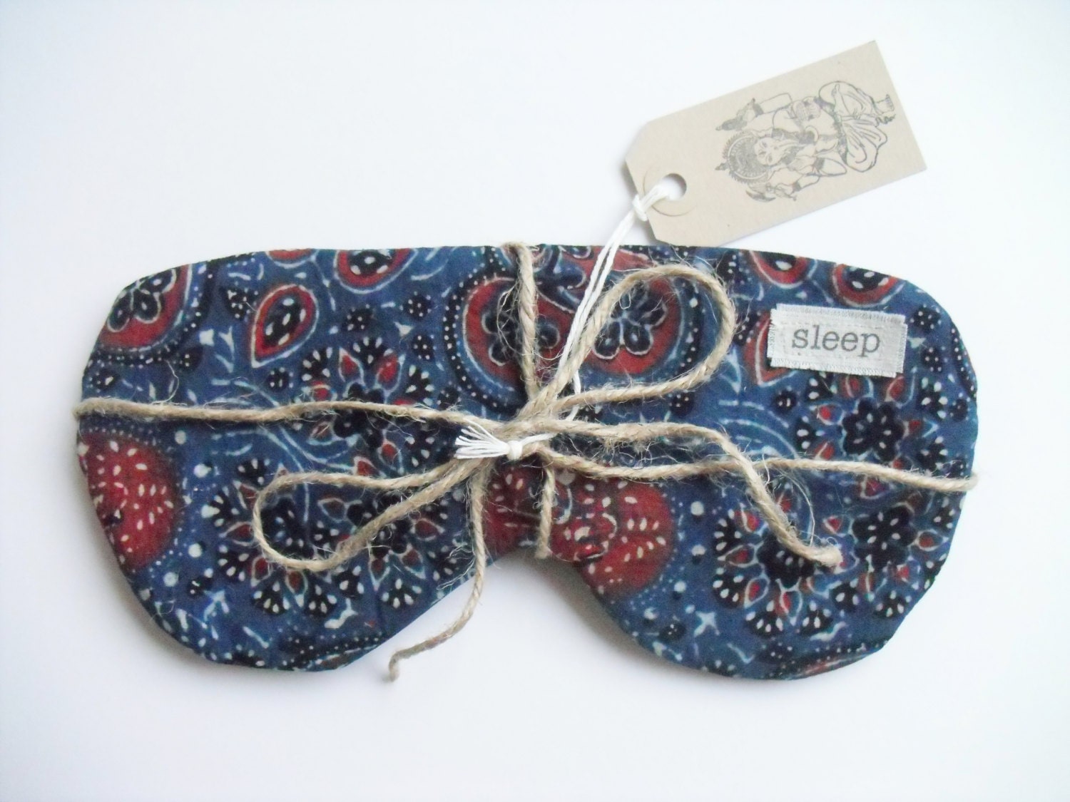 Handmade Indigo Eye Mask dark blue sleep mask by GaneshasRat