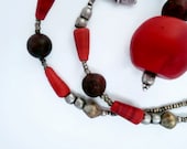 Ethnic Necklace - Vintage African Beads Bohemian Style - nicolehnl
