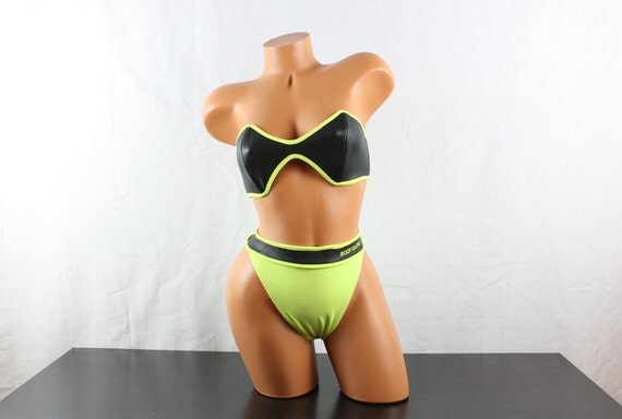 1980s Swimsuit BODY GLOVE Neoprene Bikini Two Piece By SwimSkins