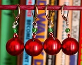 Deck the Halls- Red- Locking Stitch Markers - LittleKnittyBird