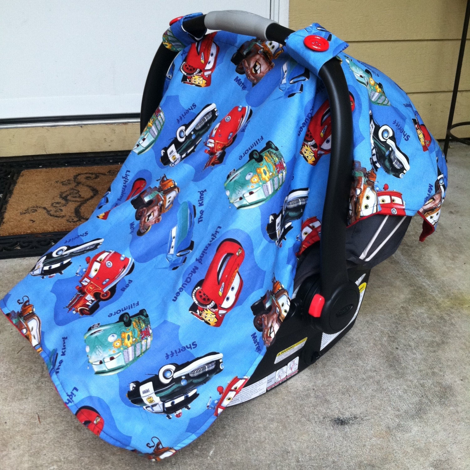 Disney Cars Baby Car Seat Cover with Minky by LittleTravelerGifts