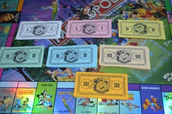 Monopoly Paper Money DISNEY Edition 70 by FloridaFindersCraft