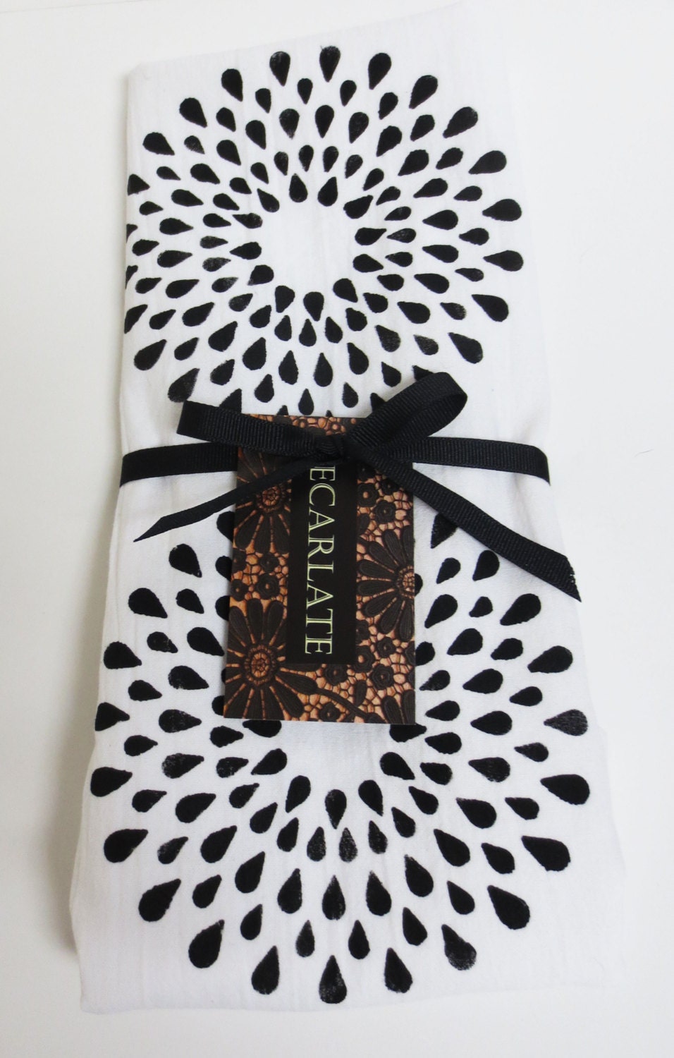 Dandelion Flour Sack White Tea Cotton Towel By Ecarlateboutique