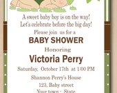 Turtle baby shower invitation, baby turtle invite, gender neutral ...