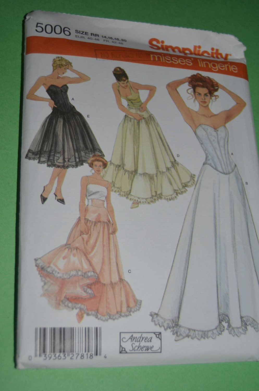 Simplicity 5006 Misses Lingerie Sewing Pattern UNCUT Sizes