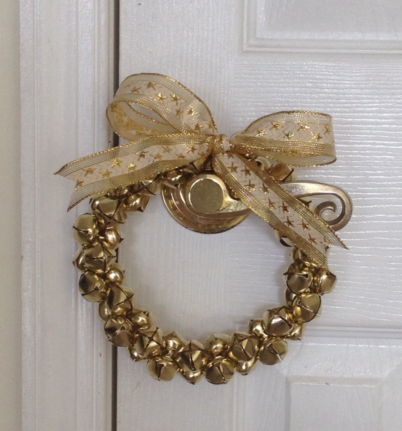 Items similar to Christmas Jingle Bell Wreath Door Knob or Wall