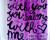I Belong with You- Purple Canvas- Quote Wall Art - Acrylic Painting - WithLoveKNC I Belong with You- Purple Canvas- Quote Wall Art - Acrylic Painting - WithLoveKNC