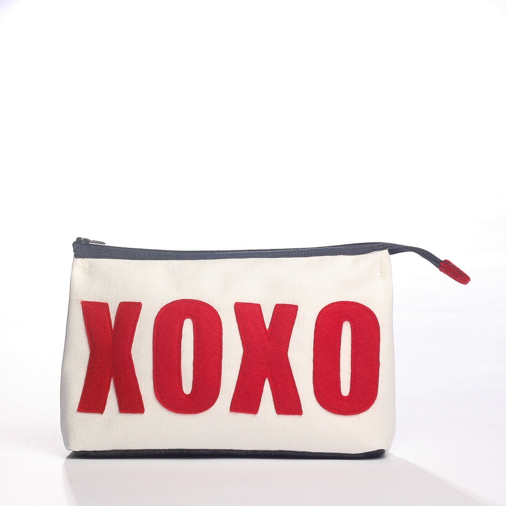 XOXO accessory pouch from eco-friendly materials - alexandraferguson