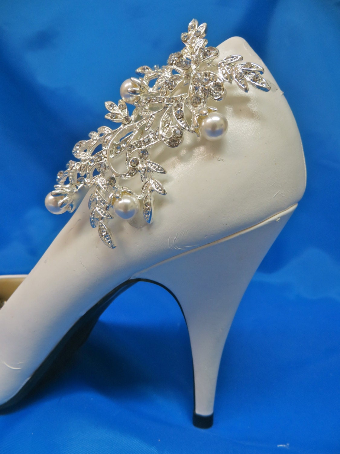 Rhinestone Pearl Shoe Clips Crystal Bridal Wedding Shoe By Ctroum 9825