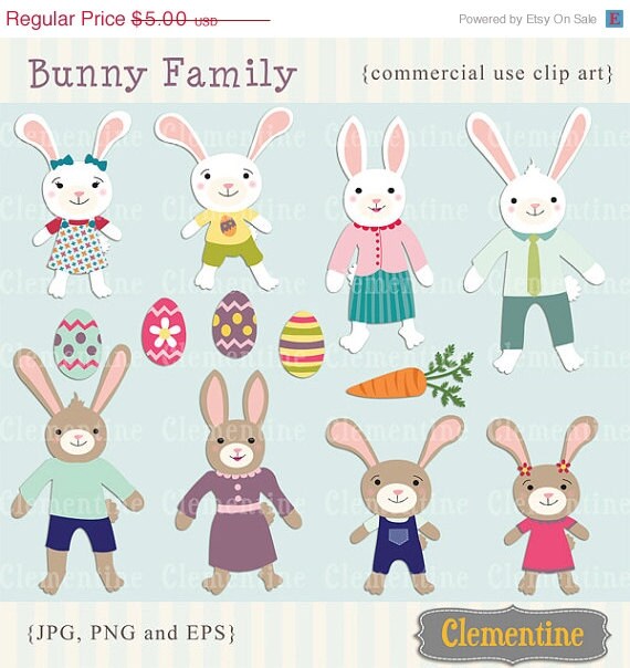 40% OFF SALE Easter clip art images, Bunny clip art, Easter vector, royalty free clip art- Instant Download Il_570xn