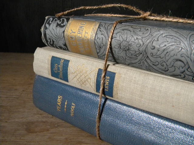 antique book bundle. shades of blue. early 1900's. instant library. home decor. photography prop. wedding. - HamptonHouseVintage