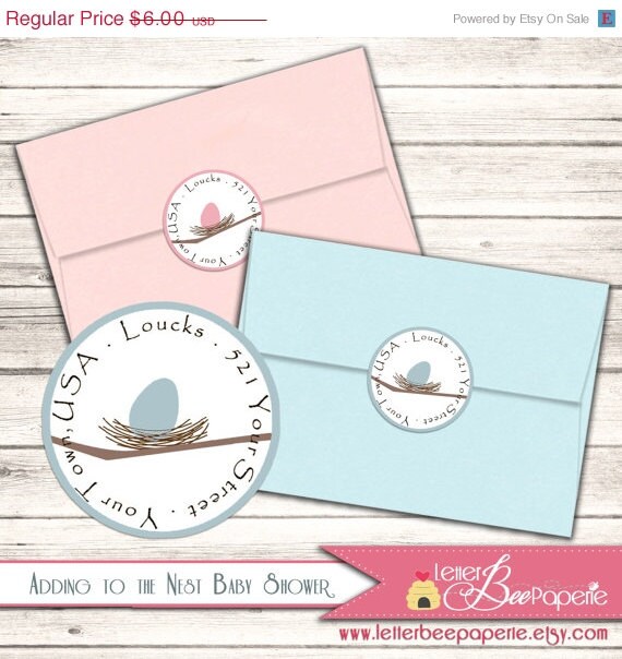 ON SALE Adding to the Nest Custom Address Label - PRINTABLE - Customize Your Colors Il_570xn