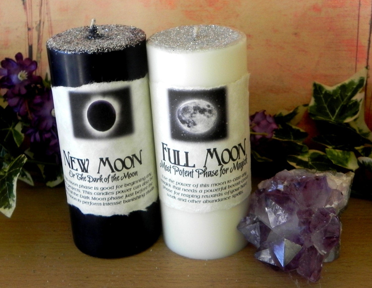Full Set Moon Phase Candles 2x4 Moon by SandiEnchantedGarden