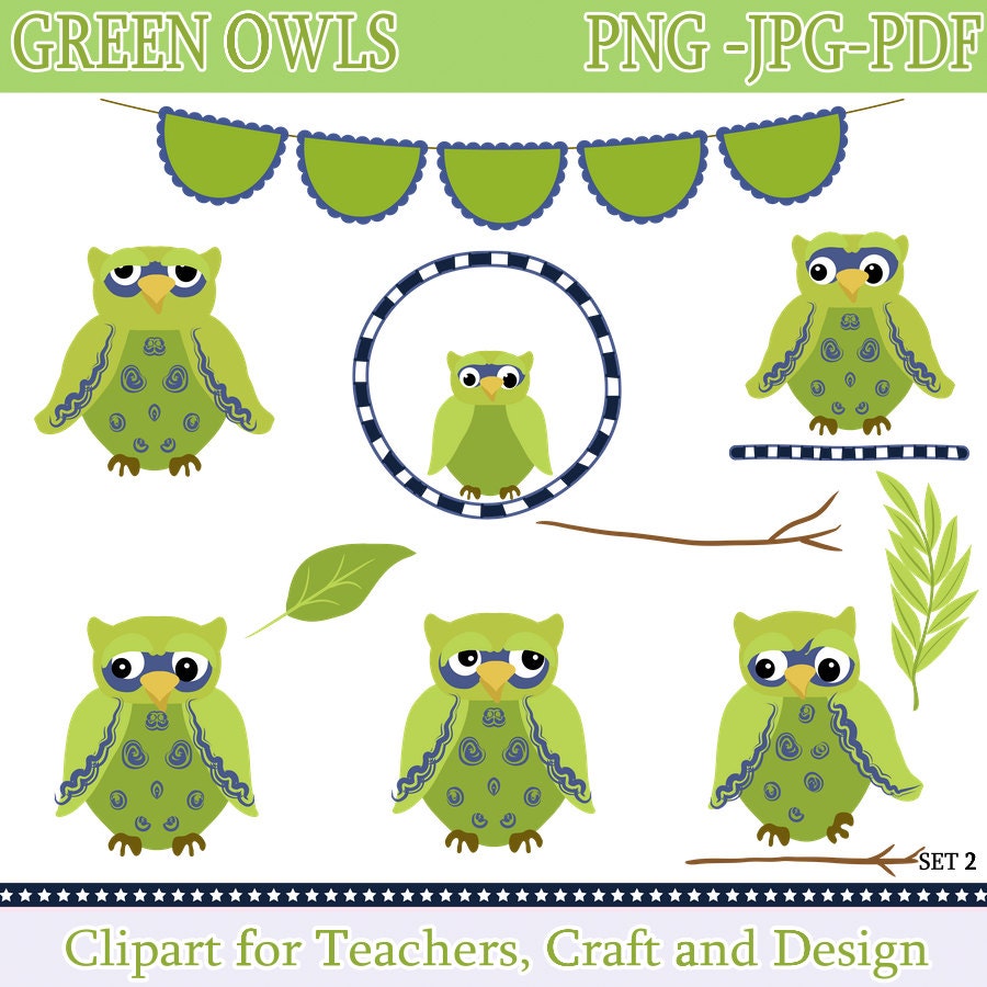 green owl clip art - photo #49