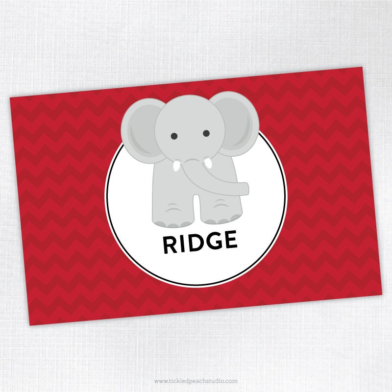 Personalized Childrens Placemat - Elephant / Alabama Football - laminated, double-sided Il_570xn