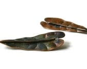 Copper Brooch, Rustic Leaf Brooch, Copper Silver Brooch, Copper jewelry - PepaMoyano