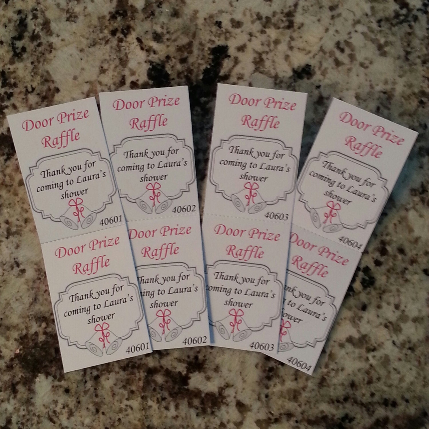 Perforated Bridal Shower Door Prize Raffle by msmemories101