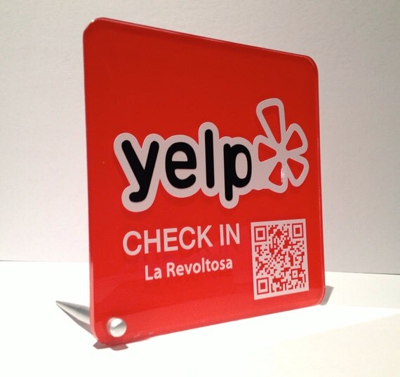 Yelp Check In Sign with Personalized QR Code by AttractionStudio