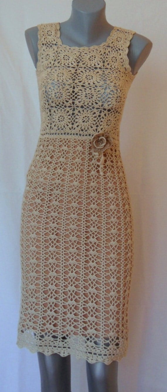 Elegant crochet dress for ladies by SandMKnittingDesigns on Etsy