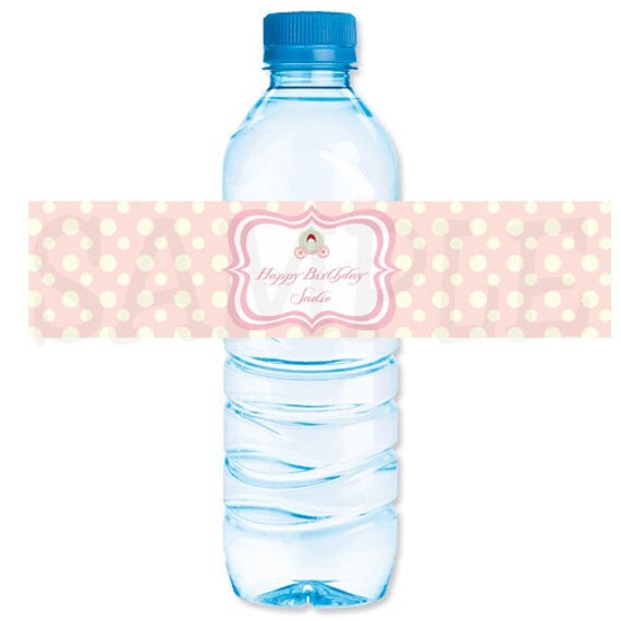 Princess water label birthday printable. Baby Shower, birthday PARTY. Custom Digital file Il_570xn