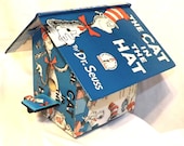 The Cat in the Hat - Decorative birdhouse using a vintage Seuss book as its roof ! - TheGuildedWord