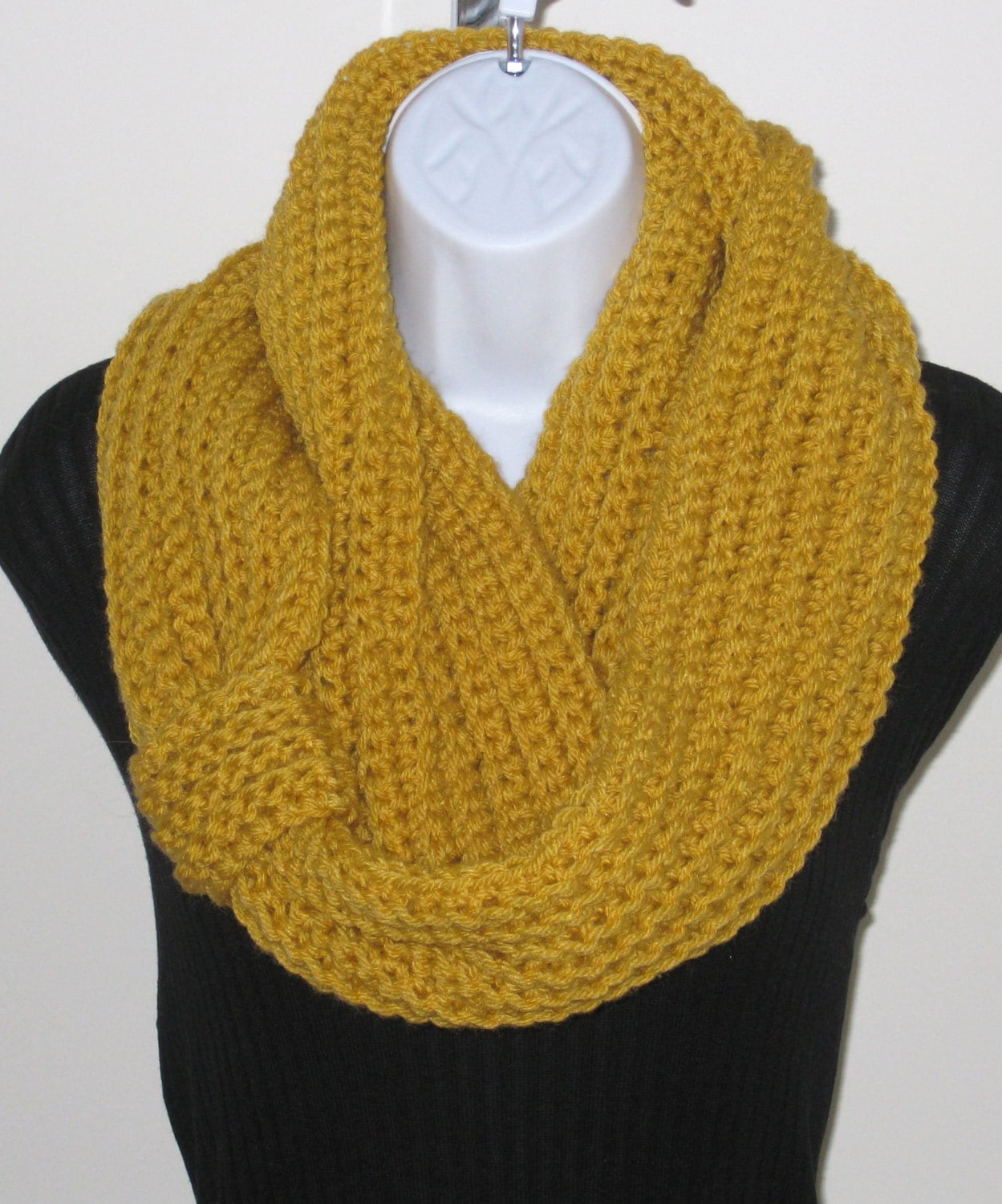 to CROCHET INFINITY SCARF - Circle Scarf - Chunky Scarf - Yellow Scarf ...