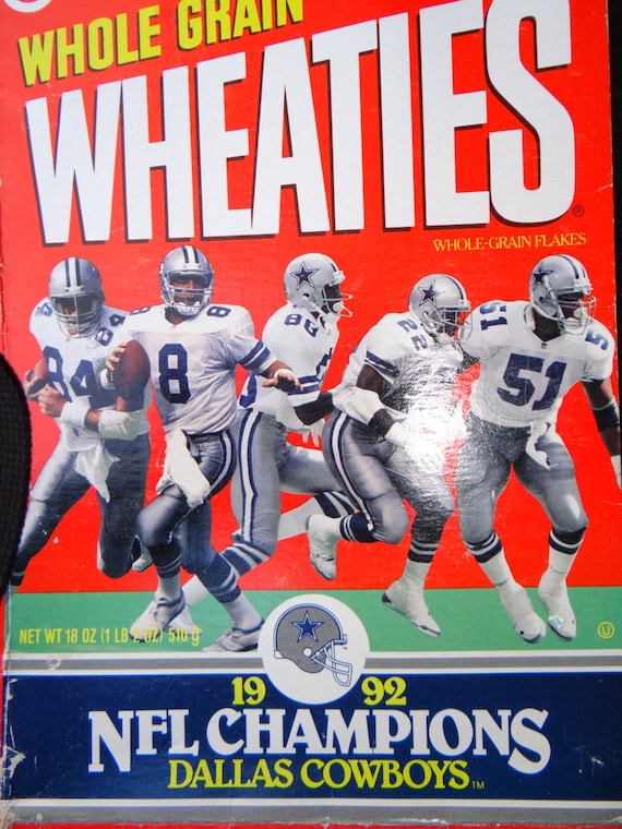 1992 Dallas Cowboys NFL Champions Vintage Wheaties por exploremag