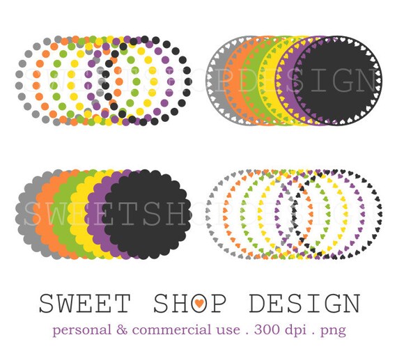 DOLLAR SALE 24 Clip Art Borders, Circles Frames Clip Art, Royalty Clip Art, Halloween, Instant Download Il_570xn