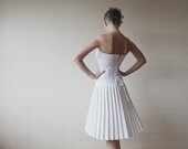White high waist full pleated skirt - founditgreat
