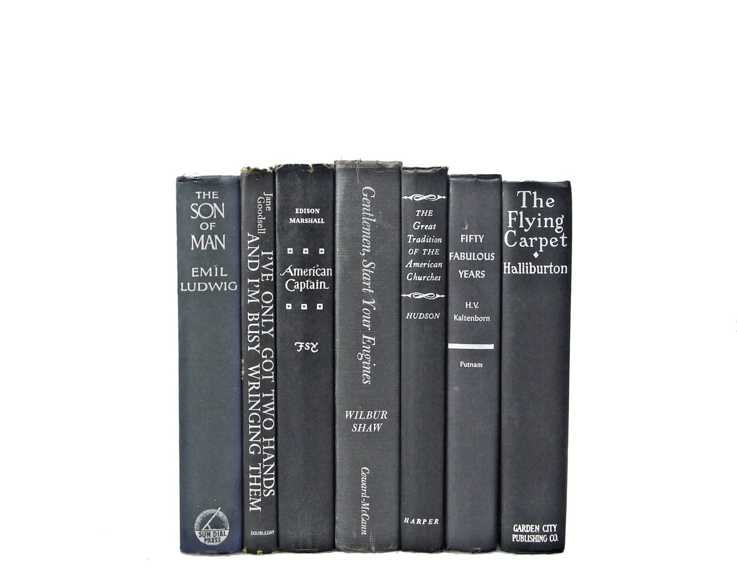 BLACK GRAY SILVER 1940s Decorative Books, Shabby Chic, Antique, Home Book Decor,  Wedding Decor, Book Collection Set, Old  interior design, - HucksterHaven