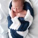 Navy and White Chevron Baby Blanket