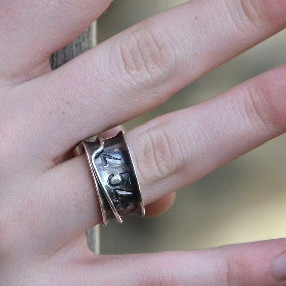 Sterling Silver ring, handmade unique stamped ring, hand forged with ... Sterling Silver ring, handmade unique stamped ring, hand forged with ...