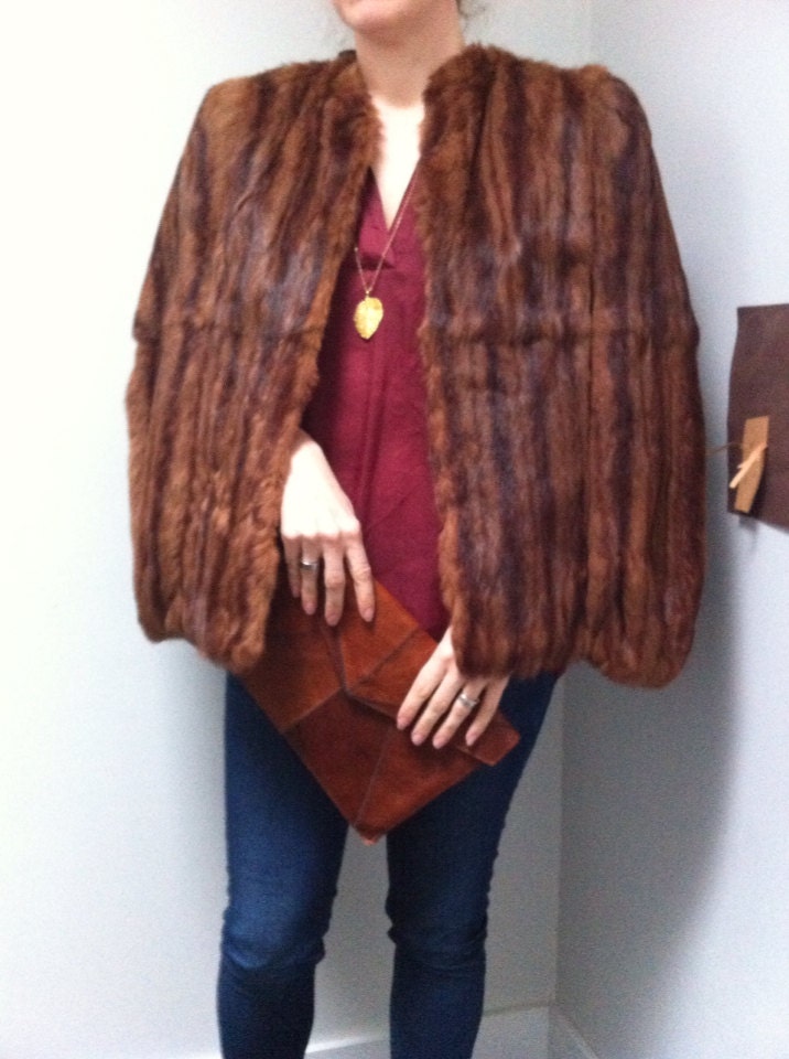 75% off 40s Mink Cape glam,boho, old Hollywood, PINUP, rockabilly,BURLESQUE