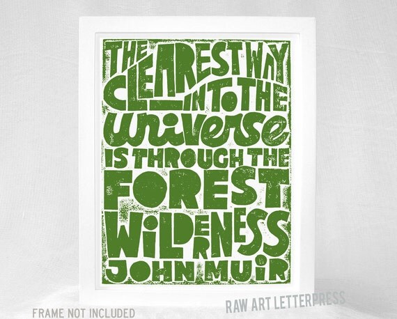 JOHN MUIR Quote Inspirational Quote by RawArtLetterpress on Etsy