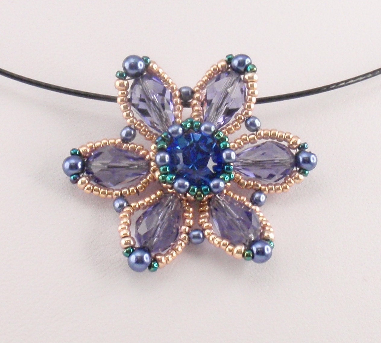 Beading Tutorial For Spring Flower Pendant By Njdesigns On Etsy