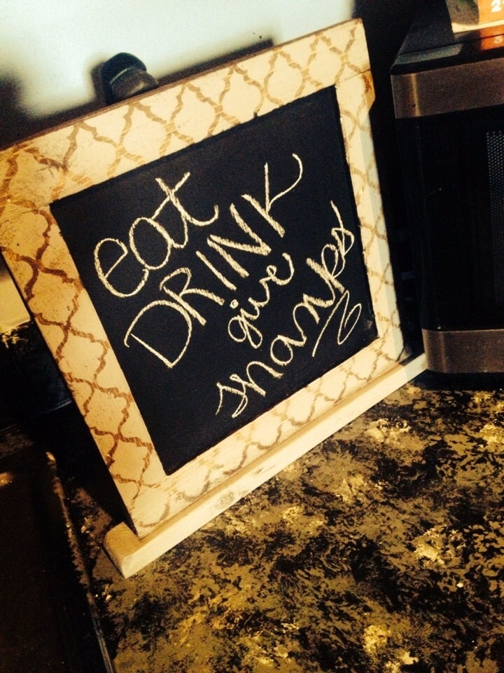 Items similar to Table top chalkboard sign with printed frame great