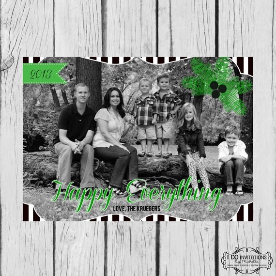 Happy Everything Holiday Photo Card - Digital File Il_570xn