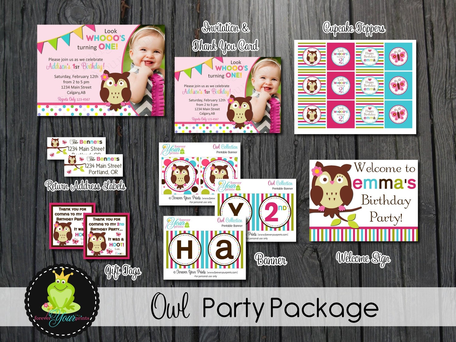 Owl Birthday Party Package - Owl Party Invitation Il_570xn