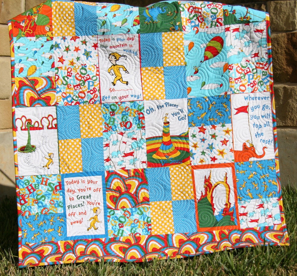 Oh The Places You ll Go Quilt Dr Seuss By SunnysideDesigns2