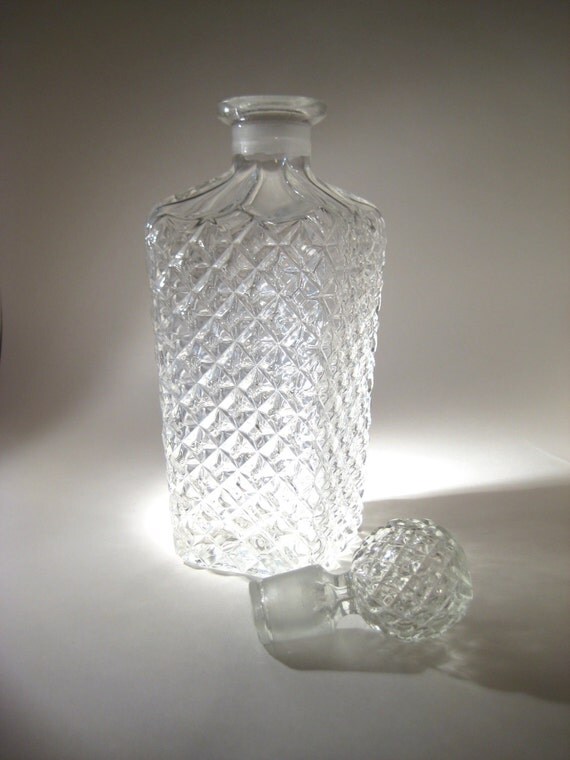 Cut Glass Decanter with Stopper by HazelRoberts on Etsy