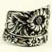 Antique Wild Flower Spoon Ring By Kirk Stieff in Sterling Floral Silver Spoon, Handmade & Adjustable to Your Size (4782)