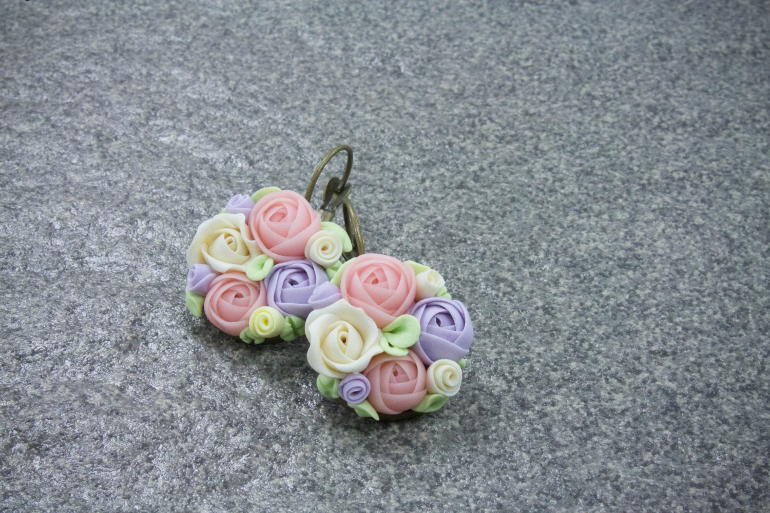 Purple, Pink, Pastel Flower Earrings, Flowers, Summer Fashion, Floral Jewelry, Flower Earrings -- Free shipping
