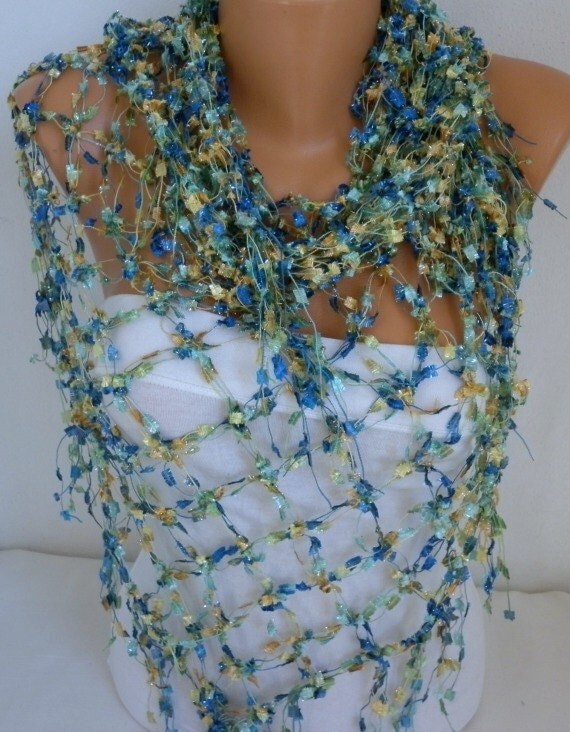 ON SALE - Scarf Shawl Multicolor - Women Scarves - Handmade - Cowl - Neckwarmer
