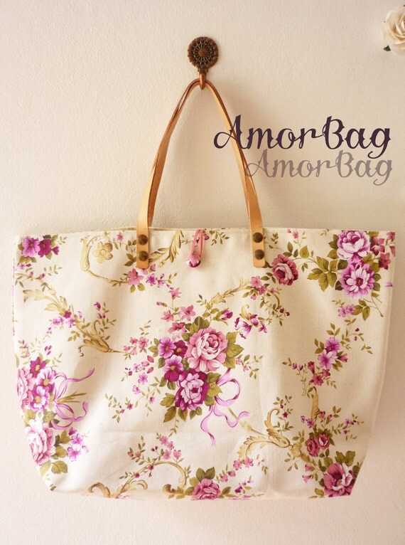 Items similar to Floral Tote Bag Canvas Bag Floral Bag Bridal Gift