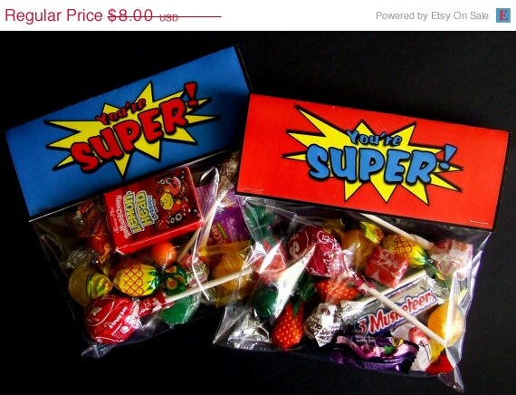 SALE INSTANT DOWNLOAD -Printable Superhero Birthday Treat Bag Toppers Il_570xn